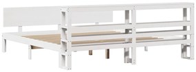 Estrutura de cama c/ cabeceira sem colchão 180x200 cm branco
