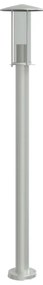 Candeeiro de chão para exterior 3 pcs 100 cm aço inox. prateado