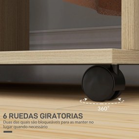 Guarda Roupa de Madeira Móvel Armário Roupeiro Aberto com 2 Barras para Pendurar e 3 Prateleiras 120x40x128 cm Madeira