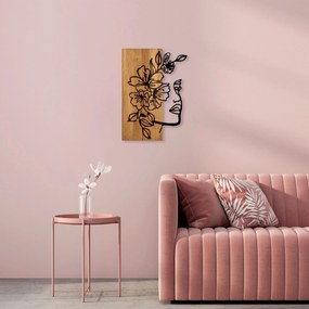 Acessório Decorativo de Parede Woman Floral Face – Nogueira Preta – 41