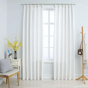 Cortinas blackout com ganchos 2 pcs 140x245 cm branco sujo