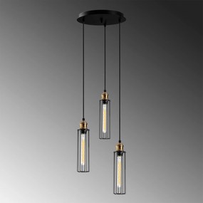 Chandelier Zumra – Preto – Diâmetro: 33 cm, Altura: 123 cm