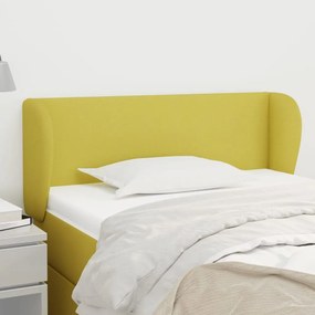vidaXL Cabeceira de cama c/ abas tecido 83x23x78/88 cm verde