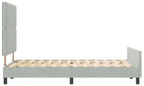 Cama vidaXL Cinza Claro 120x190 cm Veludo