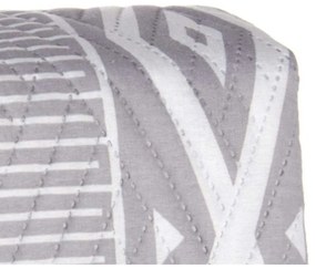 Colcha Reversível 180 x 260 cm Étnico Branco Cinzento (6 Unidades)