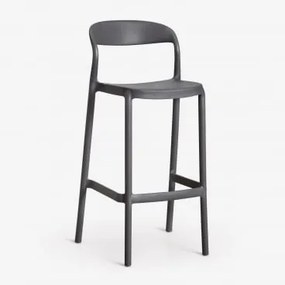 Banco Alto Empilhável Em Polipropileno Brenza Cinza Grafito & ↑75 Cm - Sklum