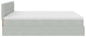 Estrutura de cama otomana com colchão 160x200 cm cinzento claro