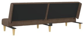 Sofá-cama de 2 lugares tecido cinzento-acastanhado