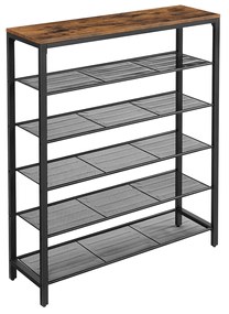 LBS016B01 Shoe Rack with 5 Grid Levels and Large Surface for