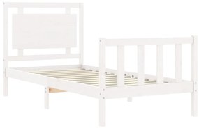 Estrutura de cama com cabeceira 90x200 cm madeira maciça