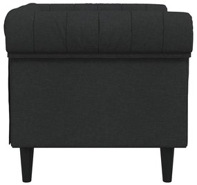 Sofá chesterfield tecido preto