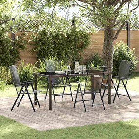 vidaXL Conjunto de Jantar de Jardim de 5 Peças em Aço Antracite