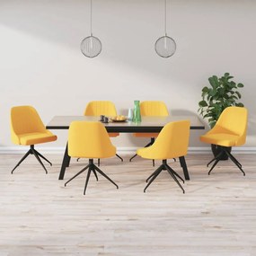 vidaXL Cadeiras de jantar 6 pcs veludo amarelo