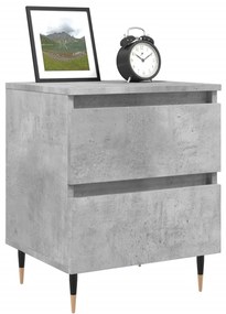 Mesa de cabeceira 40x35x50cm derivados madeira cinzento cimento