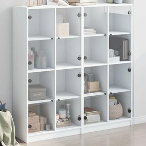 vidaXL Estante c/ portas 136x37x142 cm derivados de madeira branco
