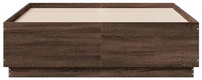 Estrutura de cama 135x190cm derivados madeira carvalho castanho