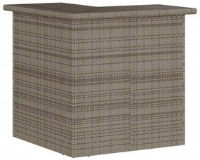 3 pcs conjunto de bar p/ jardim c/ almofadões vime PE cinzento