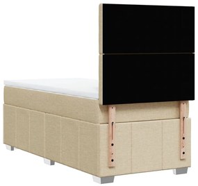 Cama com molas/colchão 90x190 cm tecido cor creme