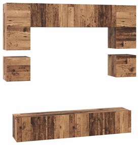 Conjunto de móvel de TV 8 pcs Madeira antiga 80 x 30 x 30 cm