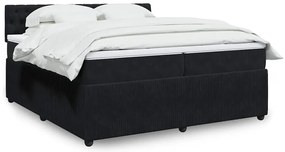 vidaXL Cama com molas/colchão 200x200 cm veludo preto