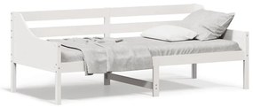 vidaXL Cama dia sem colchão branco 100x200 cm pinho de madeira maciça