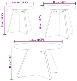 Conjunto de Mesas de Café 3 pcs Branco 49 x 49 x 30 cm