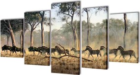 Políptico com impressão zebras 100 x 50 cm