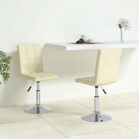 vidaXL Cadeiras de jantar giratórias 2 pcs tecido cor creme