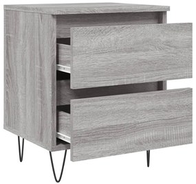 Mesa de cabeceira 40x35x50 cm derivados de madeira cinza sonoma