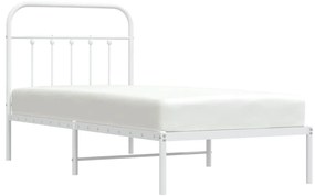 Estrutura de cama com cabeceira 90x200 cm metal branco
