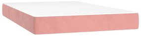 Cama box spring c/ colchão/LED 120x200 cm veludo rosa