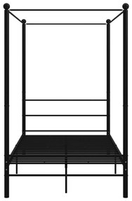 Estrutura de cama com dossel 140x200 cm metal preto