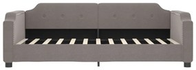 Sofá-cama 100x200 cm tecido cinzento-acastanhado