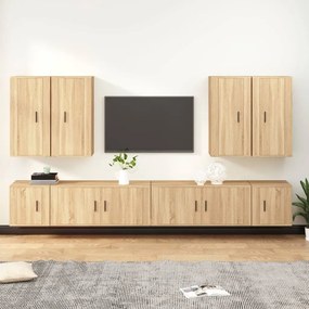 vidaXL Conjunto móveis de TV 8 pcs madeira processada carvalho sonoma