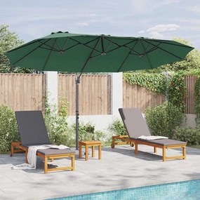 Guarda-sol cantilever de jardim Verde 372 x 198 x 253 cm