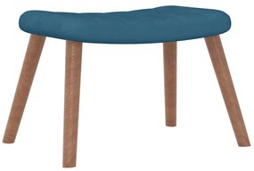 Cadeira de baloiço com banco veludo azul