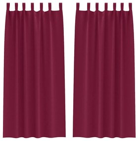 Cortinas 2 pcs Vinho Vermelho 245 x 140 cm Poliéster