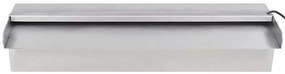 Fonte para piscina retangular com LEDs 45 cm aço inoxidável
