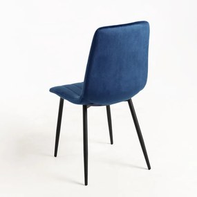Pack 6 Cadeiras Veludo Liny - Azul