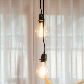 Candeeiro de suspensão preto 2 luzes - Cava