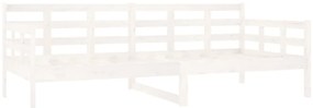 Sofá-cama 90x200 cm madeira de pinho maciça branco