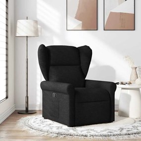 vidaXL Poltrona reclinável tecido preto