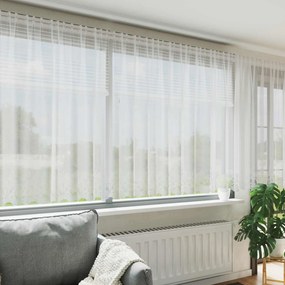 vidaXL Cortina de Renda com cortinas Branco 1200 x 140 cm Poliéster