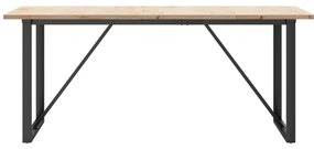 Mesa de jantar estrutura em O 180x90x75,5cm pinho/aço