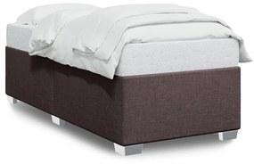 Estrutura de cama 90x200 cm tecido castanho-escuro