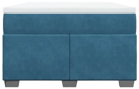 Cama boxspring com colchão 120x200 cm veludo azul-escuro