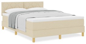 Cama Box Spring com Colchão Creme 140x190 cm Tecido