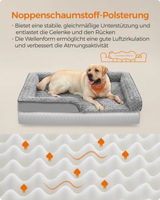 Cama ortopédica para cães de grande porte 122 x 89 x 18 cm cinzento