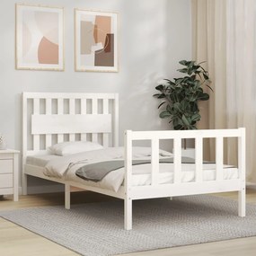 vidaXL Cama sem colchão 100x200 cm madeira de pinho maciça branco