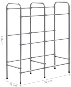 Prateleira para 6 caixas 96x33x116 cm aço prateado